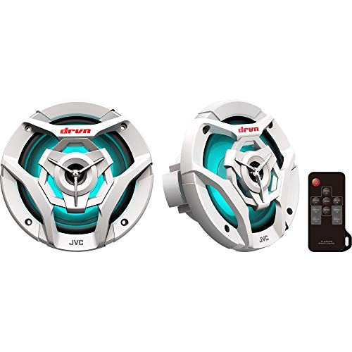 JVC CS-DR621MWL 6.5 Inch Car & Marine, Motor Sports, Car Audio Stereo 2- Way Speakers with Cool Built in RGB LED Lights, Weatherproof IPX5, 260 Watts, UV Protected Grills Included - White JVC CS-DR621MWL 6.5 Inch Car & Marine, Motor Sports, Car Audio Stereo 2- Way Speakers with Cool Built in RGB LED Lights, Weatherproof IPX5, 260 Watts, UV Protected Grills Included - White